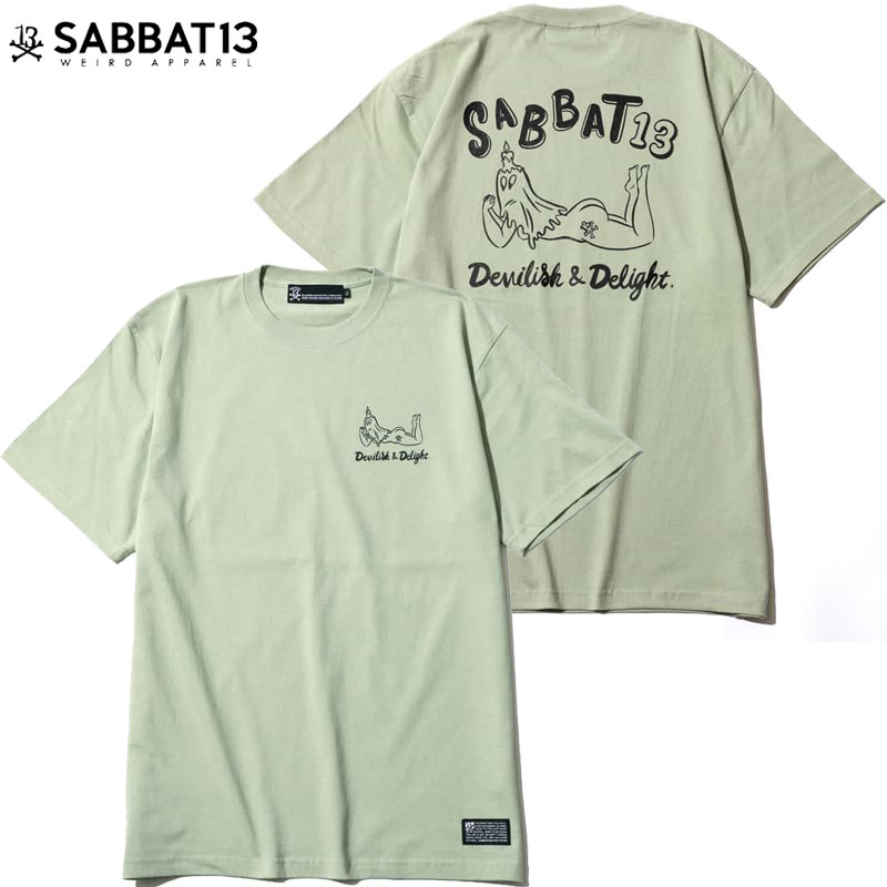 楽天WARP WEB SHOP 楽天市場店サバトサーティーン SABBAT13 SPOOKY GIRL T-SH（グリーン 緑 SAGE GREEN）SABBAT13Tシャツ サバトサーティーンTシャツ SABBAT13半袖 サバトサーティーン半袖