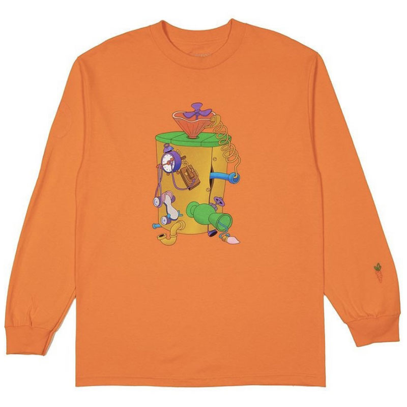 キャロッツ Carrots x BUGS BUNNY TIME MACHINE LONGSLEEVE T-Shirt(オレンジ ORANGE)キャロッツロングTシャツ CarrotsロングTシャツ キャロッツロンT CarrotsロンT キャロッツ長袖 Carrots長袖 carrots CARROTS BUGS BUNNYコラボ バックスバニー ルーニートゥーンズ