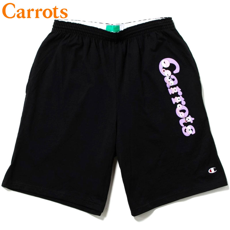 キャロッツ Carrots WORDMARK SWEATAHORT(ブラック 黒 BLACK)キャロッツハーフパンツ Carrotsハーフパンツ キャロッツパンツ Carrotsパンツ キャロッツボトム Carrotsボトム