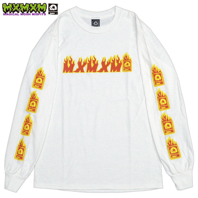 yMTCY Xg1_z}WJbV~XtBbc MAGICAL MOSH MISFITS MxMxM FLAME LONG TEE(zCg  WHITE)}WJT }~T 