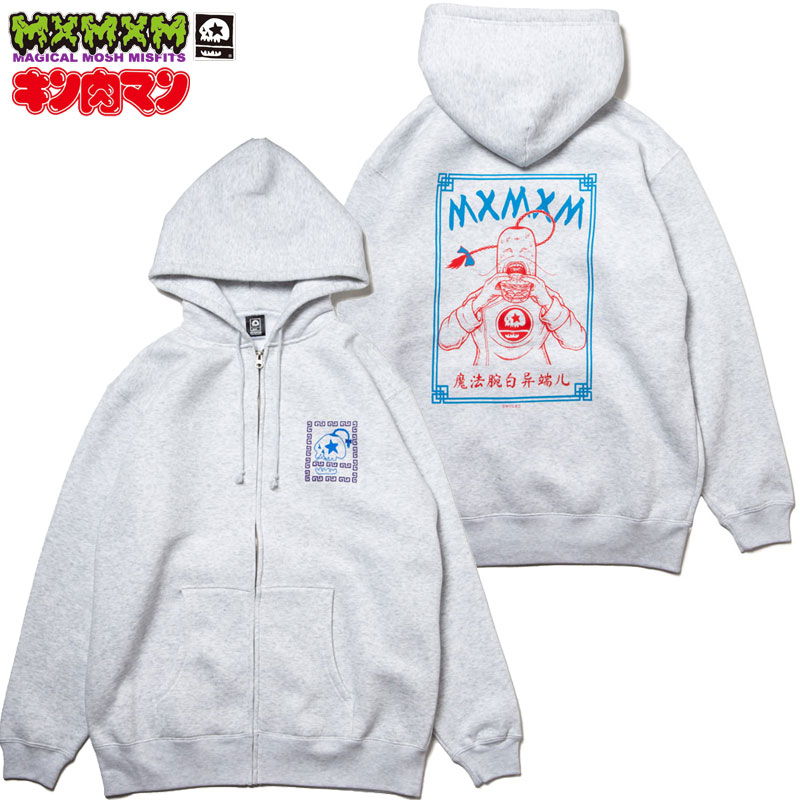 【Lサイズ ラスト1点】送料無料 マジカルモッシュミスフィッツ MAGICAL MOSH MISFITS キン肉マン x MxMxM “ラーメンマンチーズ” ZIP HOODIE(BLUE)マジカルモッシュミスフィッツジップパーカー MAGICAL MOSH MISFITSジップパーカー キン肉マンコラボ ラーメンマン 1