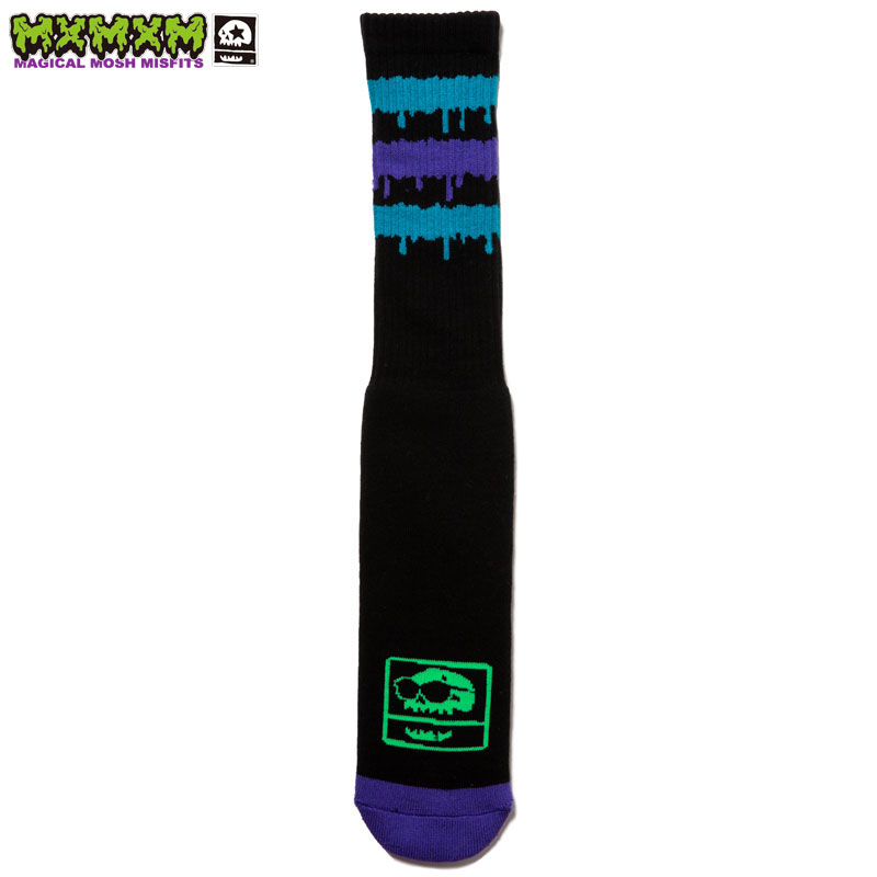 マジカルモッシュミスフィッツ MAGICAL MOSH MISFITS MxMxM どろどろ HIGHSOX (LONG)(ブラック 黒 BLACK/PURPLE)マジカルモッシュミスフィッツハイソックス MAGICAL MOSH MISFITSハイソックス マジカルソックス マモミソックス マジカルモッシュミスフィッツ靴下 どろどろ