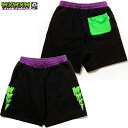 マジカルモッシュミスフィッツ MAGICAL MOSH MISFITS MxMxM イナズマ SWEAT SHORTS(ブラック 黒 DOKU)マジカルモッシュミスフィッツスウェットショーツ MAGICAL MOSH MISFITSスウェットショーツ マモミショーツ ハーフパンツ ボトムス MMM