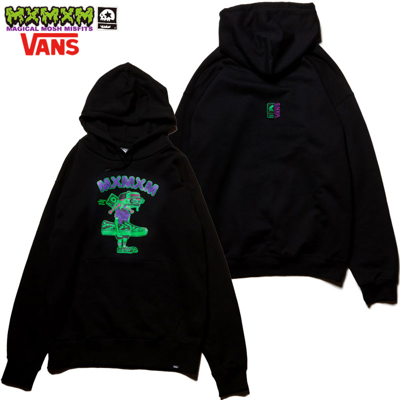 ヴァンズ パーカー メンズ 送料無料 マジカルモッシュミスフィッツ MAGICAL MOSH MISFITS VANS x MxMxM “MAGICAL VANS GIRL” HOODIE(ブラック 黒 BLACK)マジカルパーカ マモミパーカ マジカルフーディー マモミフーディー MXMXMスウェット コラボ ヴァンズ バンズ スニーカー