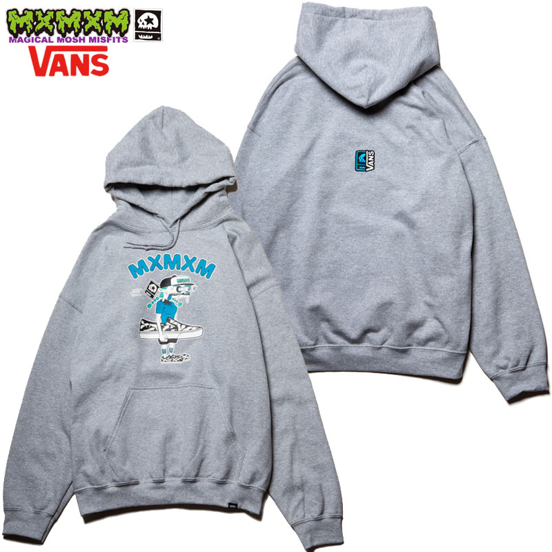 送料無料 マジカルモッシュミスフィッツ MAGICAL MOSH MISFITS VANS x MxMxM “MAGICAL VANS GIRL” HOODIE(グレー GRAY)マジカルパーカ マモミパーカ マジカルフーディー マモミフーディー MXMXMスウェット コラボ ヴァンズ バンズ スニーカー