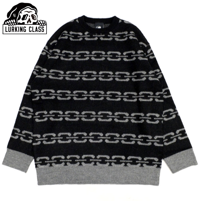 yXLTCY Xg1_z [LONX LURKING CLASS CHAIN KNIT CREW(ubN  BLACK)[LONXjbg LURKING CLASSjbg [LONXZ[^[ LURKING CLASSZ[^[