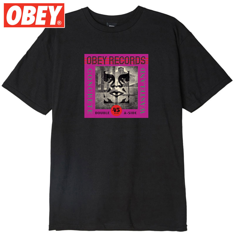 【Sサイズ ラスト1点】オベイ OBEY OBEY CONCRETE WASTELAND TEE(ブラック 黒 BLACK)オベイTシャツ OBEYTシャツ オベイ半袖 OBEY半袖