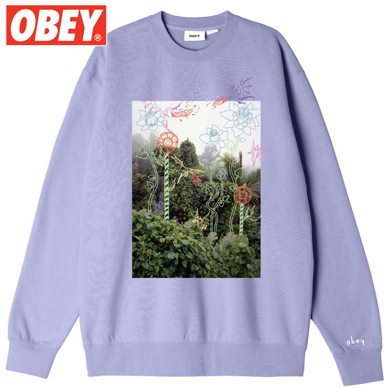  IxC OBEY OBEY JUNGLE DOODLES CREW(DIGITAL LAVENDER)IxCN[lbN OBEYN[lbN IxCg[i[ OBEYg[i[ IxCXEFbg OBEYXEFbg