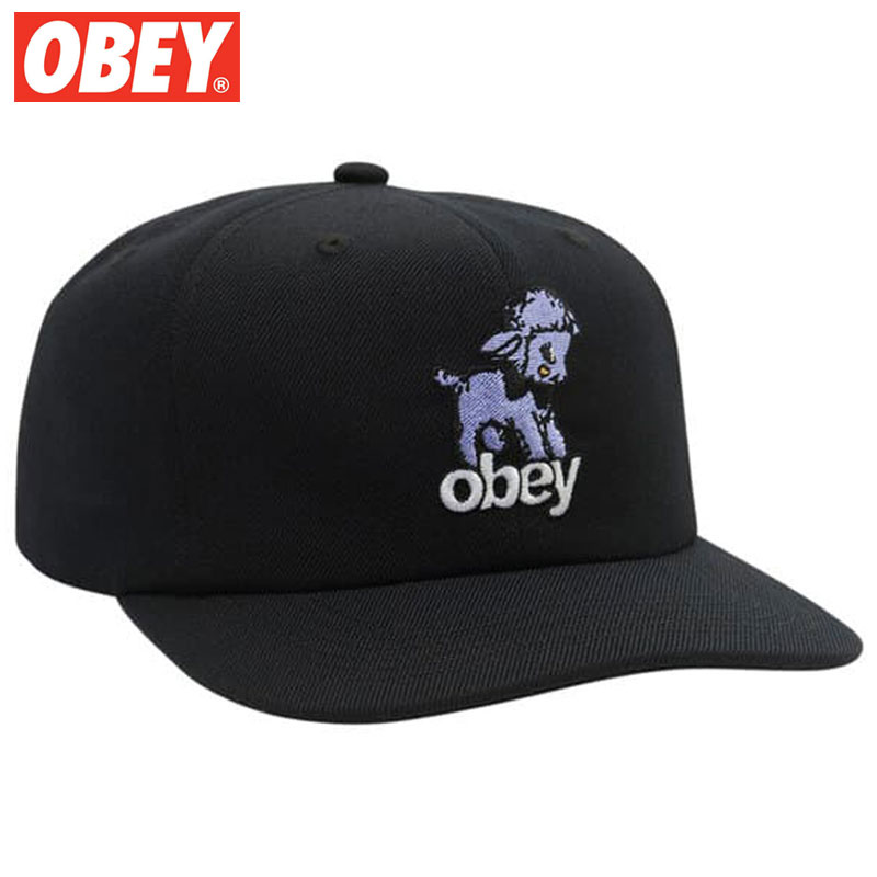 オーベイ オベイ OBEY OBEY LAMB 6 PANEL CLASSIC SNAPBACK(ブラック 黒 BLACK)オベイキャップ OBEYキャップ オベイ帽子 OBEY帽子 オベイスナップバック OBEYスナップバック