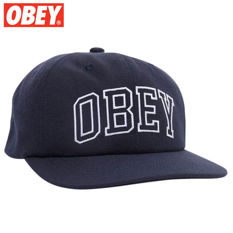 オーベイ オベイ OBEY OBEY RUSH 6 PANEL CLASSIC SNAPBACK(ネイビー 紺 NAVY)オベイキャップ OBEYキャップ オベイ帽子 OBEY帽子 オベイスナップバック OBEYスナップバック 刺繍