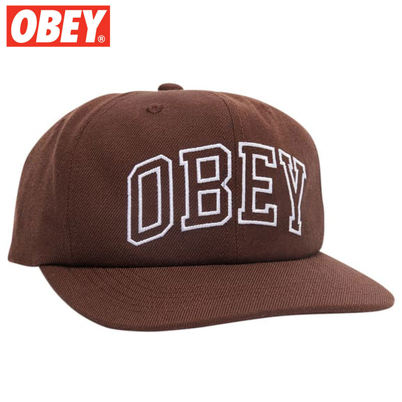 オーベイ オベイ OBEY OBEY RUSH 6 PANEL CLASSIC SNAPBACK(ブラウン 茶 BROWN)オベイキャップ OBEYキャップ オベイ帽子 OBEY帽子 オベイスナップバック OBEYスナップバック 刺繍