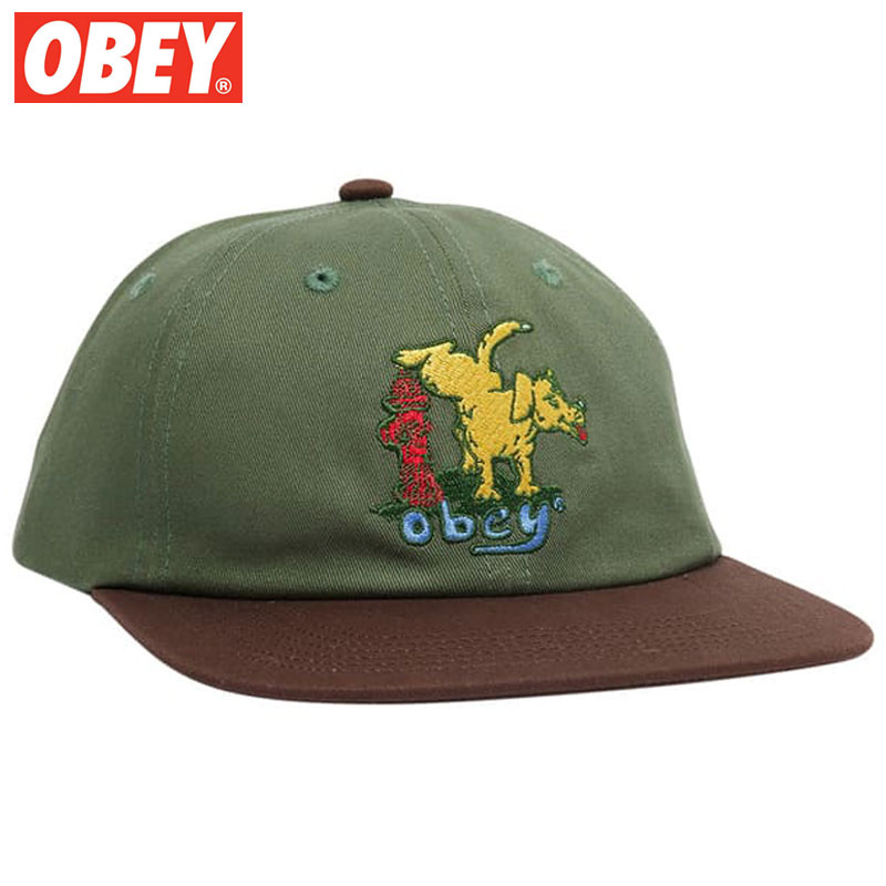 オーベイ オベイ OBEY CORRIDOR 6 PANEL SNAPBACK(グリーン 緑 DARK CEDAR MULTI)オベイキャップ OBEYキャップ オベイ帽子 OBEY帽子 オベイスナップバック OBEYスナップバック 刺繍