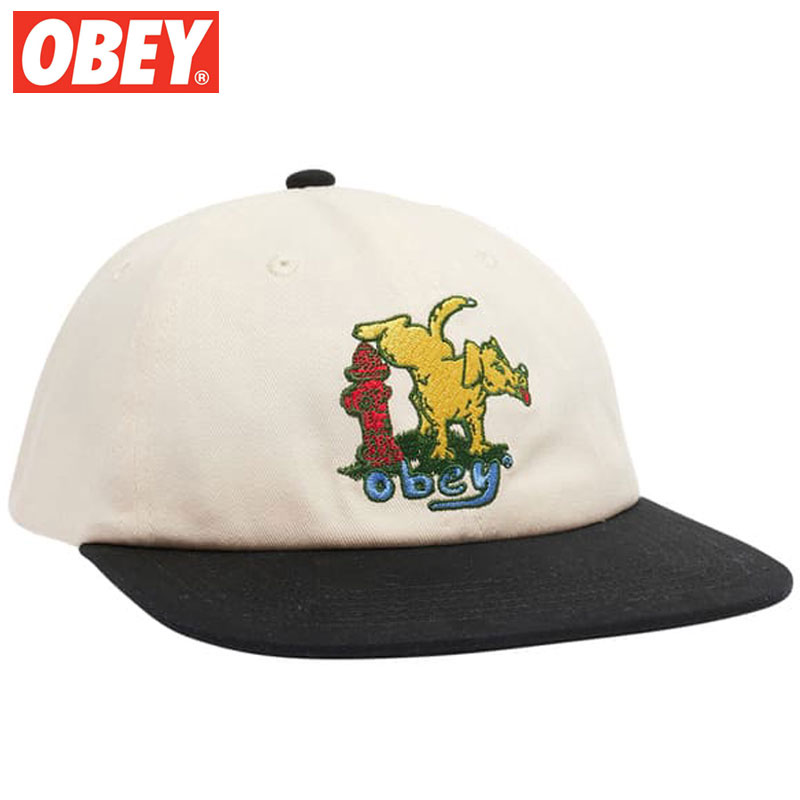 オーベイ オベイ OBEY CORRIDOR 6 PANEL SNAPBACK(UNBLEACHED MULTI)オベイキャップ OBEYキャップ オベイ帽子 OBEY帽子 オベイスナップバック OBEYスナップバック 刺繍