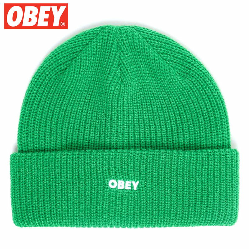 オベイ OBEY FUTURE BEANIE(グリーン 緑 FERN GREEN)オベイビーニー OBEYビーニー オベイニット帽 OBEYニット帽 オベイ帽子 OBEY帽子