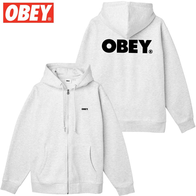 yLTCY Xg1_z IxC OBEY OBEY BOLD ZIP HOOD(O[ HEATHER GRAY)IxCWbvp[J OBEYWbvp[J IxCXEFbg OBEYXEFbg