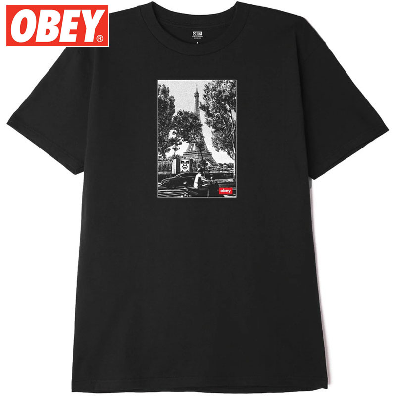 オベイ OBEY OBEY PARIS PHOTO TEE(ブラック 黒 BLACK)オベイTシャツ OBEYTシャツ オベイティーシャツ OBEYティーシャツ