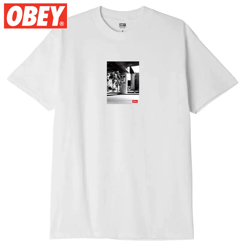 オベイ OBEY OBEY URBAN RENEWAL TEE(ホワイト 白 WHITE)オベイTシャツ OBEYTシャツ オベイ半袖 OBEY半袖