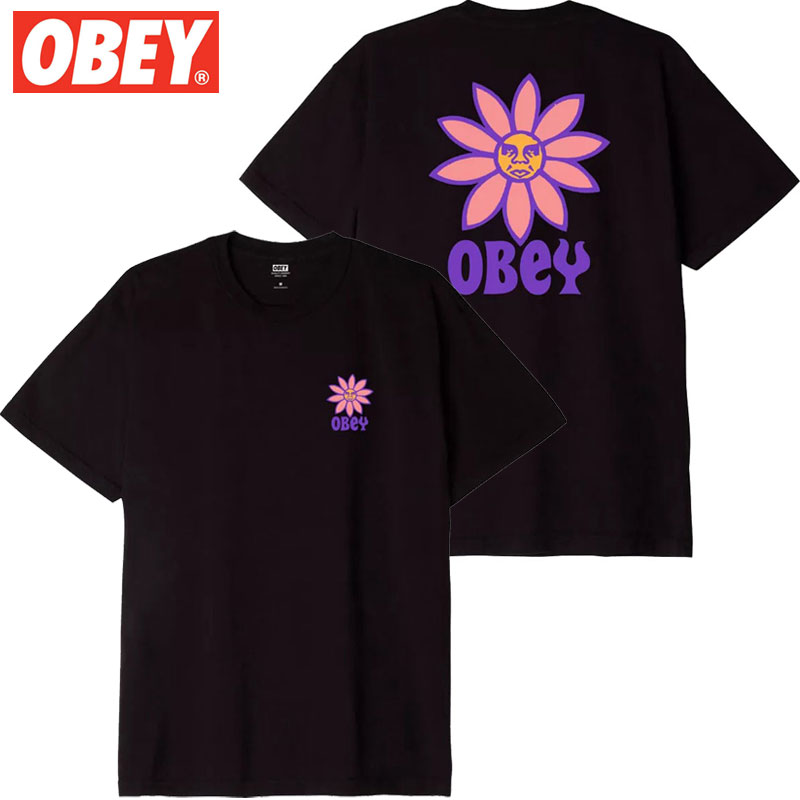 IxC OBEY OBEY PEACE FLOWER TEE(ubN  FADED BLACK)IxCTVc OBEYTVc IxC OBEY