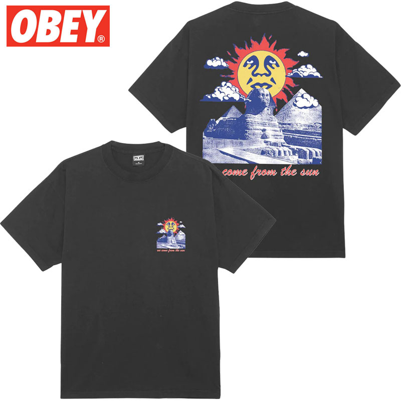 IxC OBEY OBEY WE COME FROM THE SUN TEE(ubN  VINTAGE BLACK)IxCTVc OBEYTVc IxC OBEY