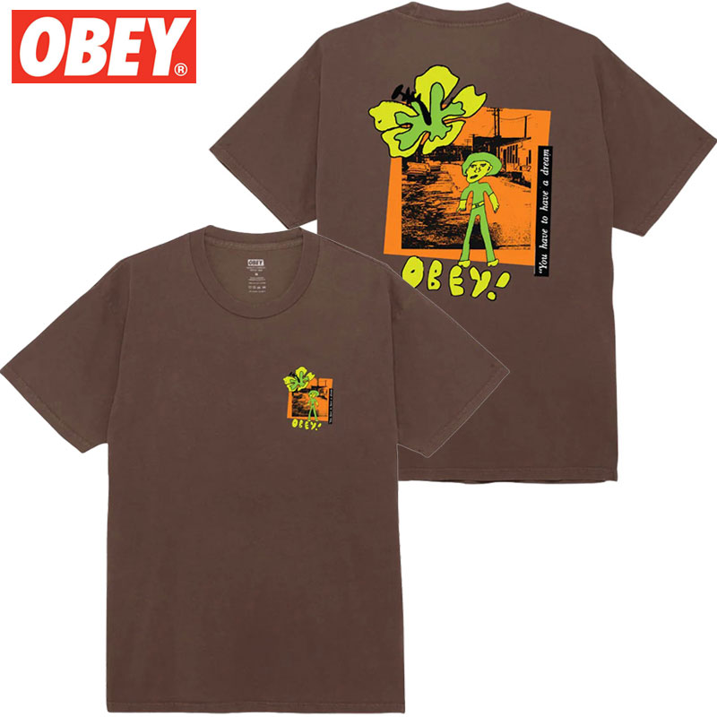 IxC OBEY OBEY YOU HAVE TO HAVE A DREAM TEE(uE  PIGMENT JAVA BROWN)IxCTVc OBEYTVc IxC OBEY