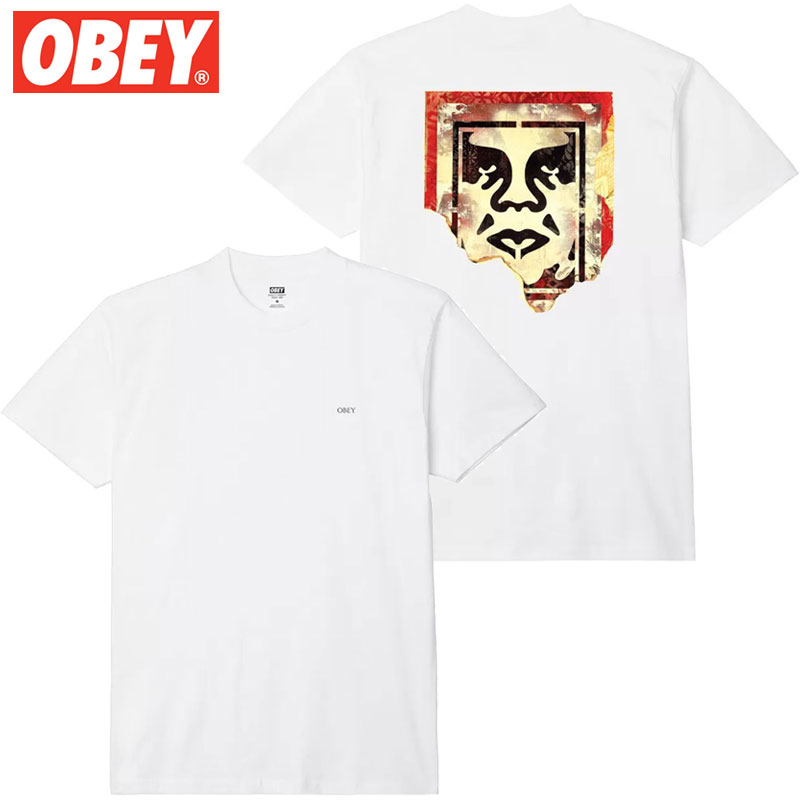 IxC OBEY OBEY RIPED ICON TEE(zCg  WHITE)IxCTVc OBEYTVc IxC OBEY