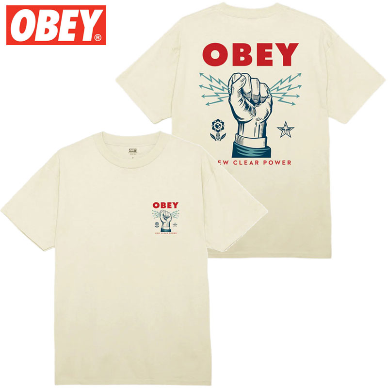 yXXLTCY Xg1_zIxC OBEY OBEY NEW CLEAR POWER TEE(CREAM)IxCTVc OBEYTVc IxC OBEY