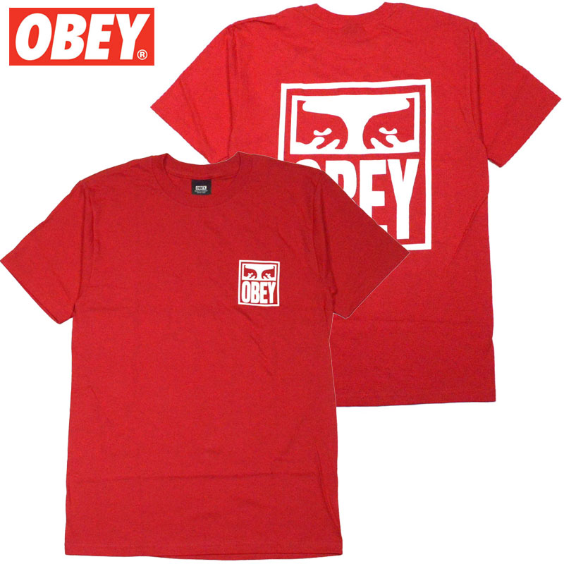 オベイ OBEY OBEY EYES ICON BASIC TEES(レッド 赤 RED)オベイTシャツ OBEYTシャツ オベイ半袖 OBEY半袖.