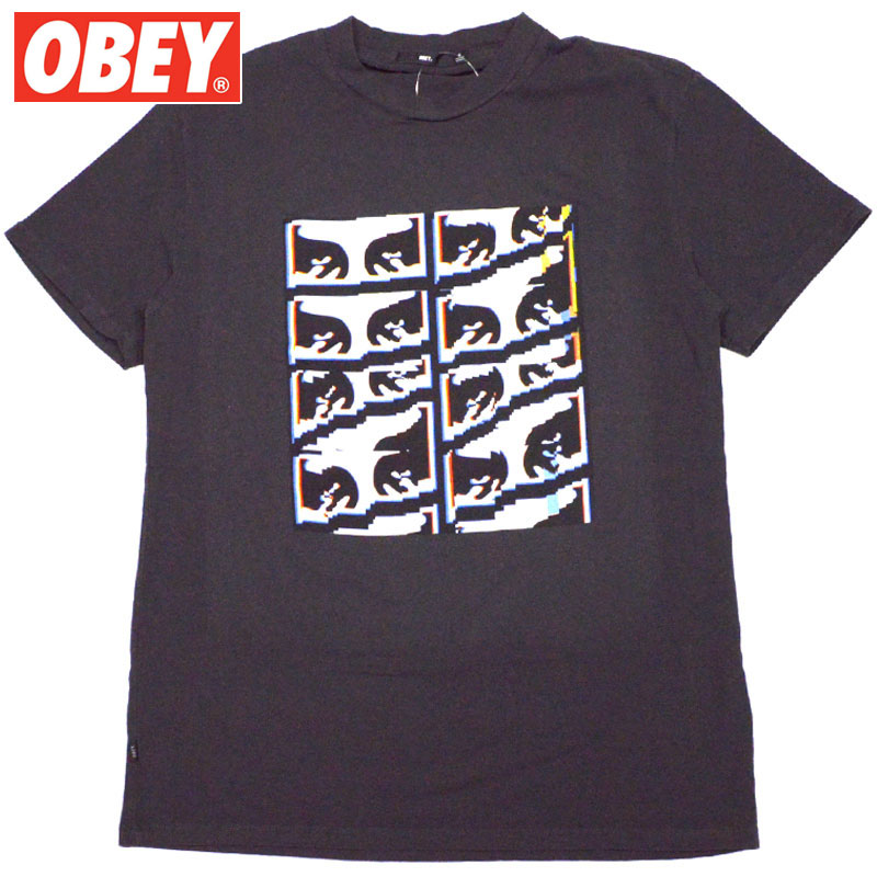 オベイ OBEY GLITCH BASIC PIGMENT TEE(DUSTY BLACK)オベイTシャツ OBEYTシャツ オベイ半袖 OBEY半袖.