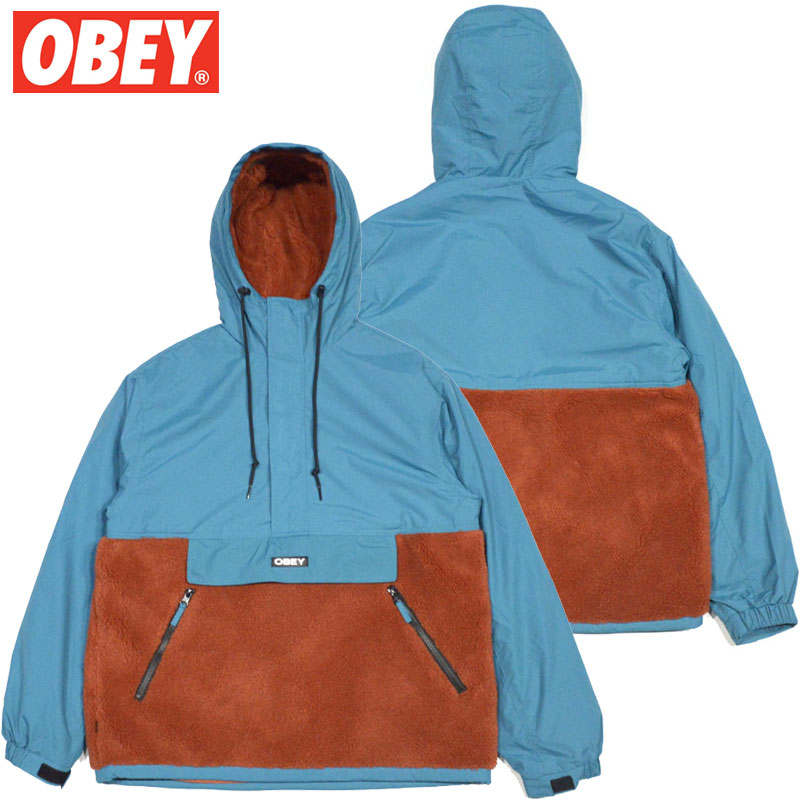 送料無料 オベイ OBEY SPLITS SHERPA ANORAK JACKET(PURE TEAL MULTI)オベイアノラックジャケット OBEYアノラックジャケット オベイジャケット OBEYジャケット.