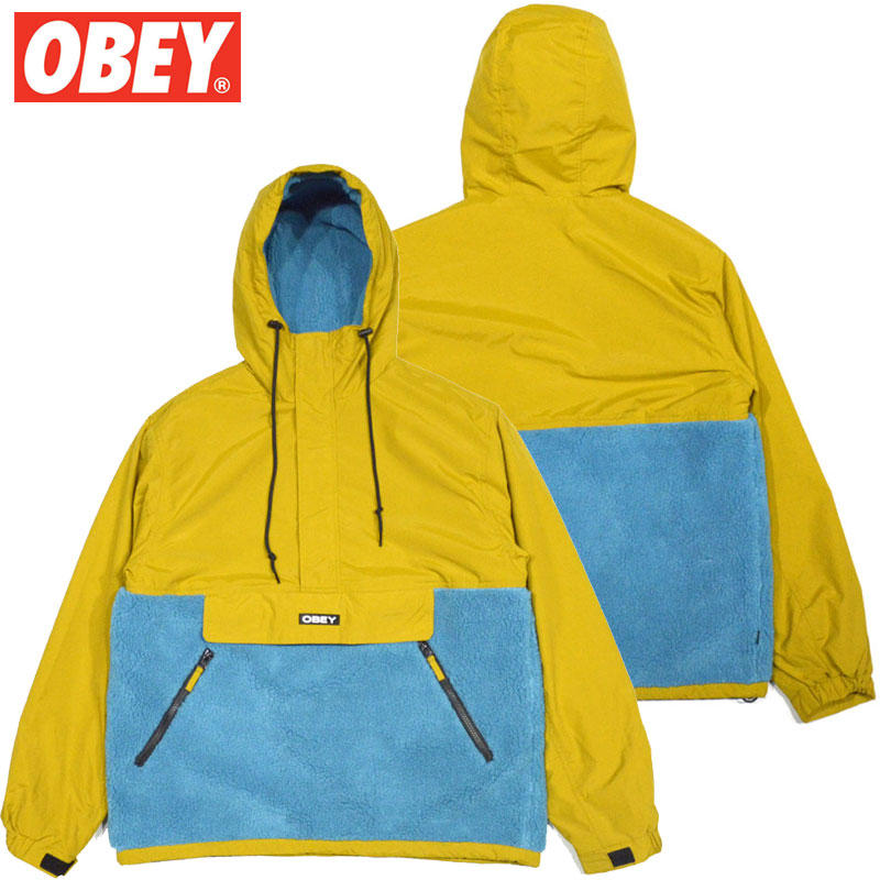 送料無料 オベイ OBEY SPLITS SHERPA ANORAK JACKET(GOLDEN PLAM MULTI)オベイアノラックジャケット OBEYアノラックジャケット オベイジャケット OBEYジャケット.