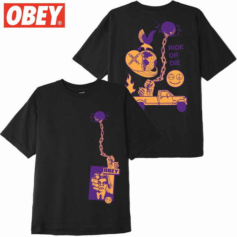 IxC OBEY RIDE OR DIE TEE(ubN  OFF BLACK)IxCTVc OBEYTVc IxCeB[Vc OBEYeB[Vc