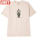 【XXLサイズ ラスト1点】オベイ OBEY FLOWER VASE TEE(ベージュ CREAM)オベイTシャツ OBEYTシャツ オベイティーシャツ OBEYティーシャツ