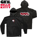 楽天WARP WEB SHOP 楽天市場店ガール GIRL KITTY AIR PULLOVER（ブラック 黒 BLACK）ガールパーカ GIRLパーカ ガールプルオーバーパーカ GIRLプルオーバーパーカ ガールスウェット GIRLスウェット