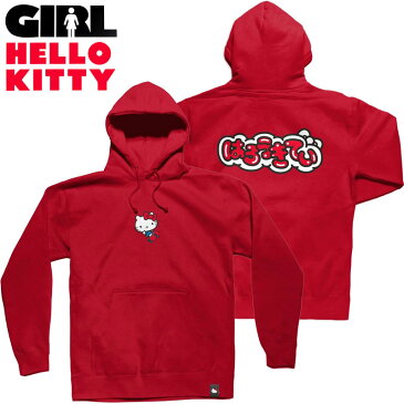 ガール GIRL KITTY AIR PULLOVER(レッド 赤 RED)ガールパーカ GIRLパーカ ガールプルオーバーパーカ GIRLプルオーバーパーカ ガールスウェット GIRLスウェット