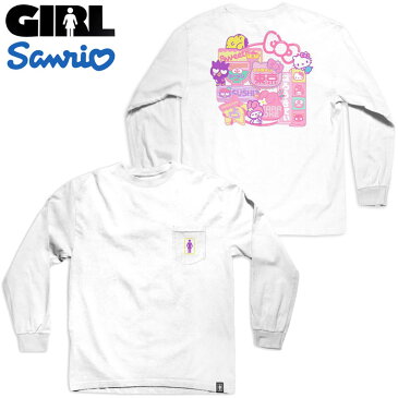 ガール GIRL x SANRIO SANRIO RESTARRANT L/S(ホワイト 白 WHITE)ガールロンT GIRLロンT ガールロングスリーブ GIRLロングスリーブ GIRL長袖 ガール長袖 サンリオコラボ