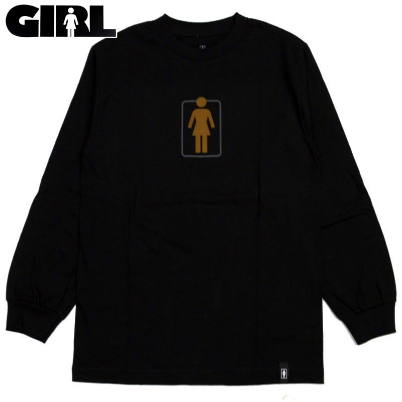 ガール GIRL HERITAGE UNBOXED LONGSLEEVE TEE(ブラック 黒 BLACK)ガールロンT GIRLロンT ガールロングスリーブ GIRLロングスリーブ GIRL長袖 ガール長袖