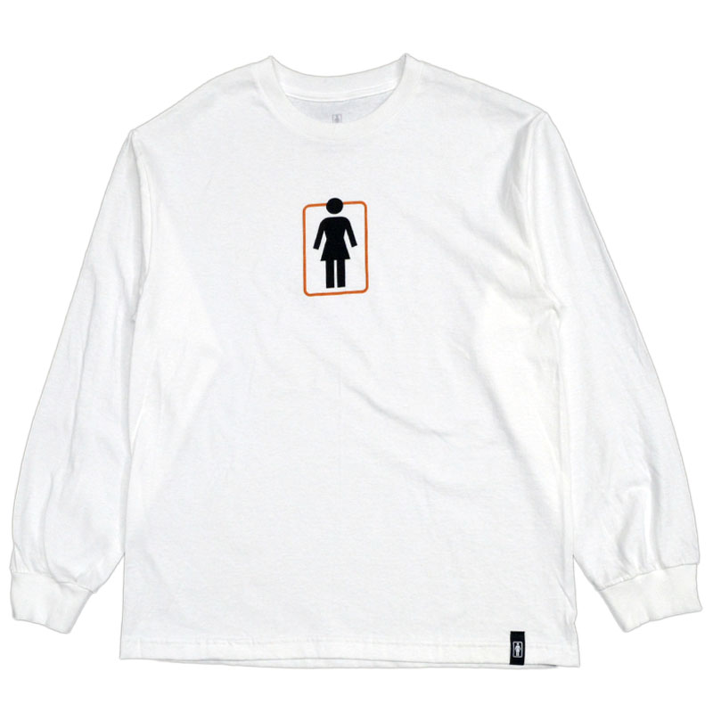 ガール GIRL HERITAGE UNBOXED LONGSLEEVE TEE(ホワイト 白 WHITE)ガールロンT GIRLロンT ガールロングスリーブ GIRLロングスリーブ GIRL長袖 ガール長袖