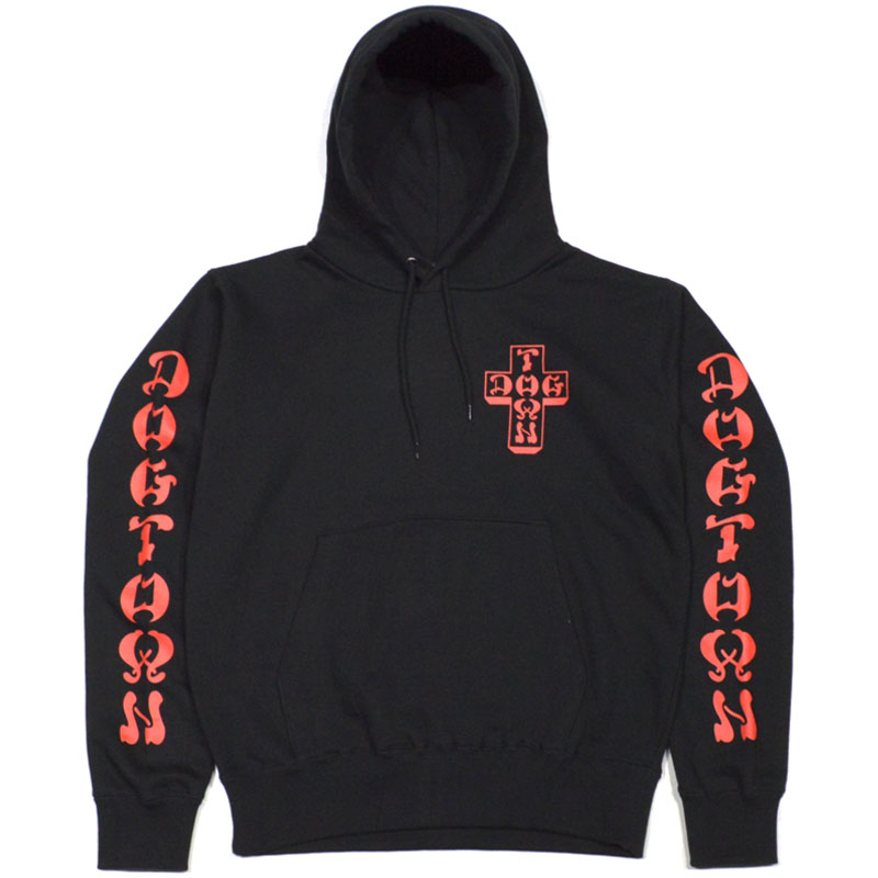 【Mサイズ ラスト1点】ドッグタウン DOGTOWN DT0105001S PULLOVER ( ブラック 黒 BLACK/RED ) ドッグタウンパーカ DOGTOWNパーカ ドッグタウンプルオーバー DOGTOWNプルオーバー.