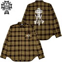 【Lサイズ ラスト1点】ドッグタウン DOGTOWN RAT FACE PRINTED L/S SHIRT(ブラウン 茶 BROWN)ドッグタウンチェックシャツ DOGTOWNチェックシャツ ドッグタウンシャツ DOGTOWNシャツ