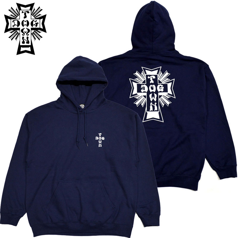  hbO^E DOGTOWN CROSS LOGO HOODIE(lCr[ NAVY/WHITE)hbO^Ep[J DOGTOWNp[J hbO^EvI[o[ DOGTOWNvI[o[ HOODIE t[fB[