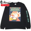 ハオミン HAOMING 悪魔将軍×HAOMING L/S Tshirt(ブラック 黒 BLACK)ハオミンロンT HAOMINGロンT ハオミン長袖 HAOMING長袖 キン肉マンコラボ 悪魔将軍コラボ