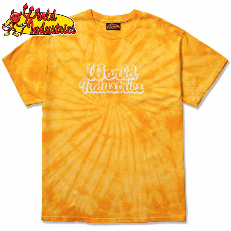 ワールドインダストリーズ WORLD INDUSTRIES WORLD INDUSTRIES LOGO TIE-DYE TEE(オレンジ ORANGE)ワールドインダストリーズTシャツ WORLD INDUSTRIESTシャツ ワールドインダストリーズ半袖 WORLD INDUSTRIES半袖