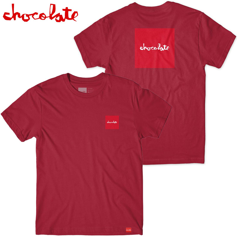 チョコレート CHOCOLATE SQUARE TEE(CARDINAL)チョコレートTシャツ CHOCOLATE Tシャツ チョコレート半袖 CHOCOLATE半袖