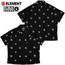 【XLサイズ ラスト1点】エレメント ELEMENT x PUBLIC ENEMY PEXE RESORT POLKA SHIRT(ブラック 黒 TAR)エレメント半袖シャツ ELEMENT半袖シャツ エレメント総柄シャツ ELEMENT総柄シャツ PUBLIC ENEMYコラボ パブリックエナミーコラボ 総柄 セットアップ