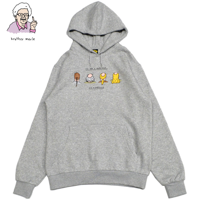 ySTCY Xg1_zuU[}[ BROTHER MERLE HAIR STYLE 2 HOODIE(O[ HEATHER GREY)uU[}[p[J BROTHER MERLEp[J uU[}[vI[o[ BROTHER MERLEvI[o[ BROTHER MERLE uU[}[