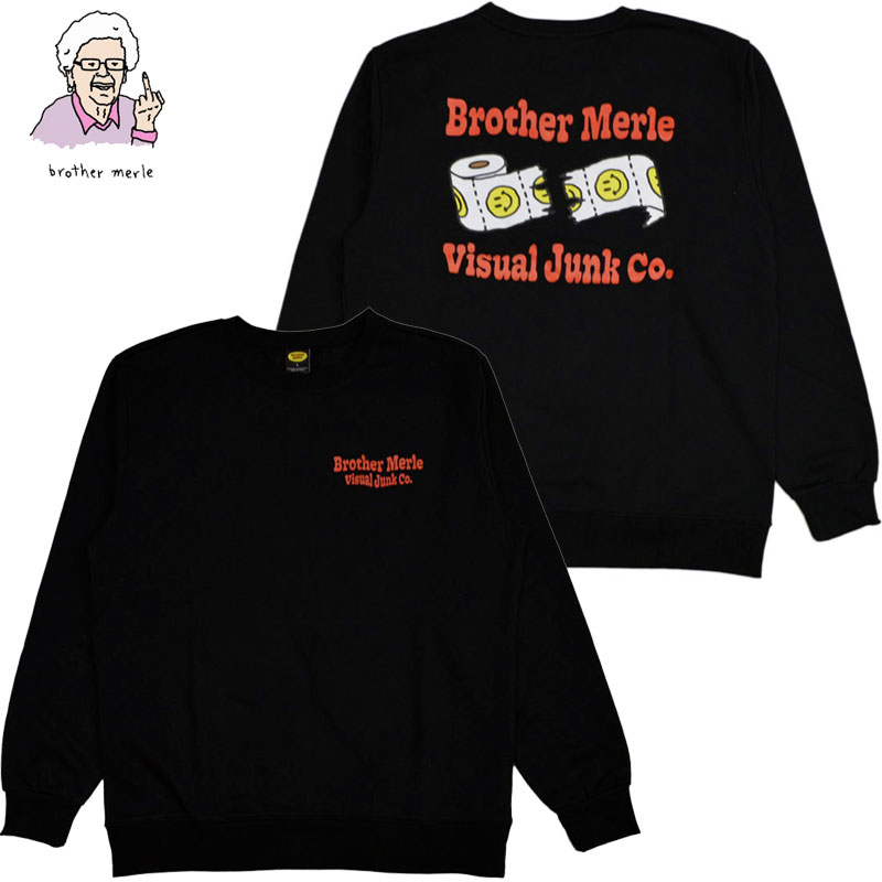 yXLTCY Xg1_zuU[}[ BROTHER MERLE SMILEY CREWNECK(ubN  BLACK)uU[}[XEFbg BROTHER MERLEXEFbg uU[}[N[lbN BROTHER MERLEN[lbN