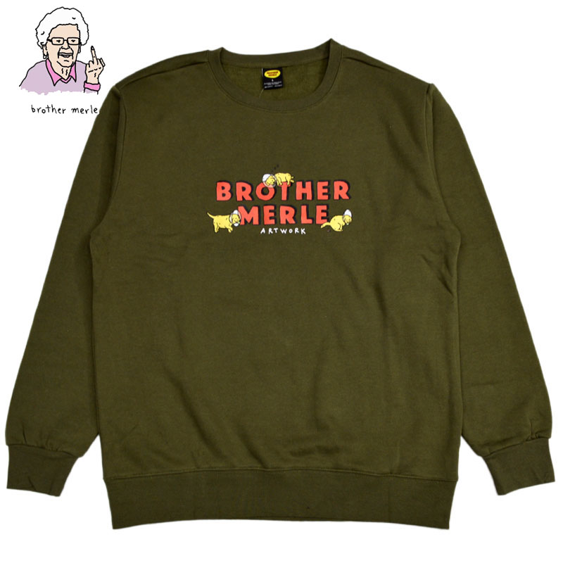 uU[}[ BROTHER MERLE PUPPIES CREWNECK(O[  MILITARY GREEN)uU[}[XEFbg BROTHER MERLEXEFbg uU[}[N[lbN BROTHER MERLEN[lbN