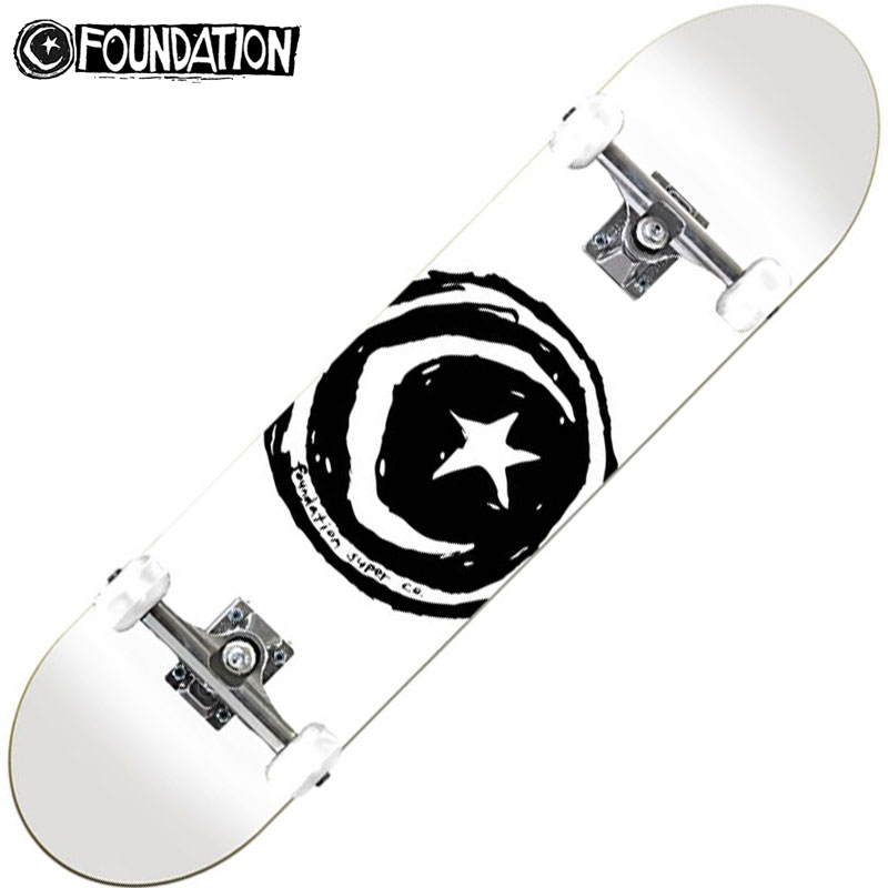 【ラスト1点】ファンデーション FOUNDATION STAR & MOON COMPLETE(ホワイト 白 WHITE)ファンデーションコンプリート FOUNDATIONコンプリート ファンデーションスケートボード FOUNDATIONデッキセット スケボー