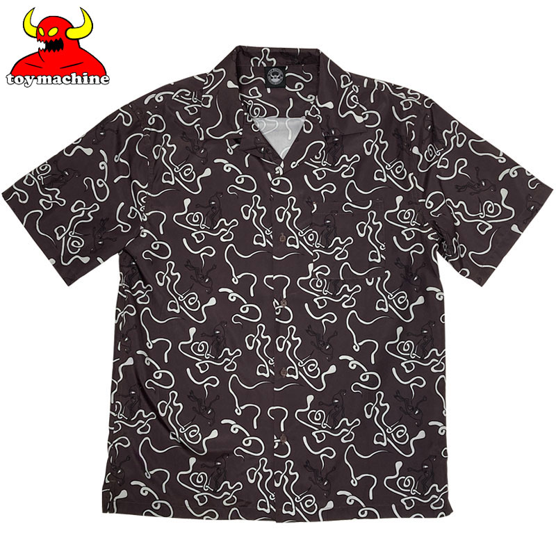 トイマシーン TOY MACHINE SECT FUROSHIKI PRINT SHIRTS(ブラウン BROWN)トイマシーン半袖シャツ TOY MACHINE半袖シャツ トイマシーンシャツ TOY MACHINEシャツ