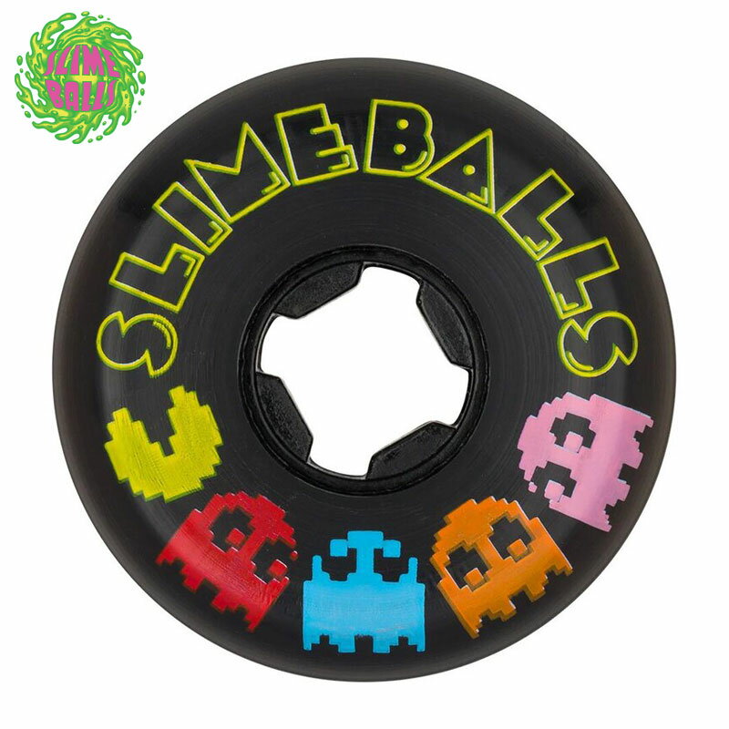 スライムボールスケートボードウィールズ SLIME BALLS Skateboard Wheels SLIME BALLS x PAC-MAN VOMIT MINI ( ブラック 黒 BLACK ) ( 54mm/97A ) スライムボールウィール SLIME BALLSウィール スケートボードパーツ ハードウィール PACMAN パックマン